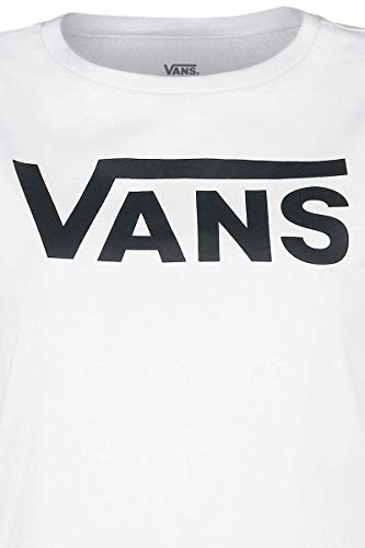 Vans Flying V Crew Camiseta, Blanco (White Black), 8 (Talla del Fabricante: Small) para Mujer