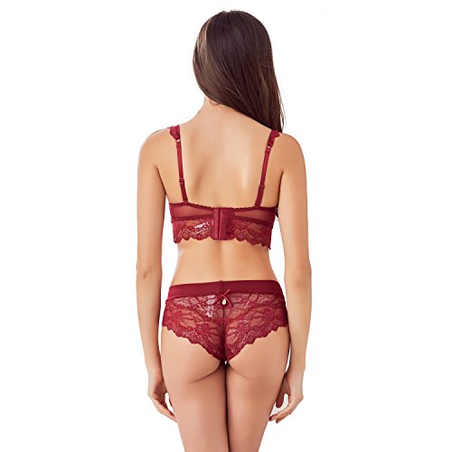 Varsbaby Push-up Encaje Conjunto de Sujetador y Bragas Mujer