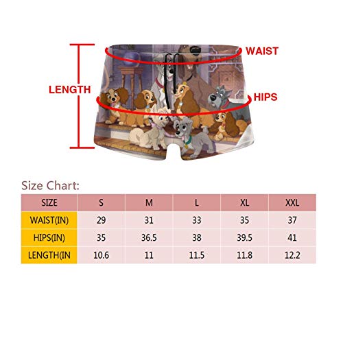 Vbanlya Lady Tramp - Bañador para hombre, diseño de bóxer, pantalones cortos de playa, cinturón elástico de nailon