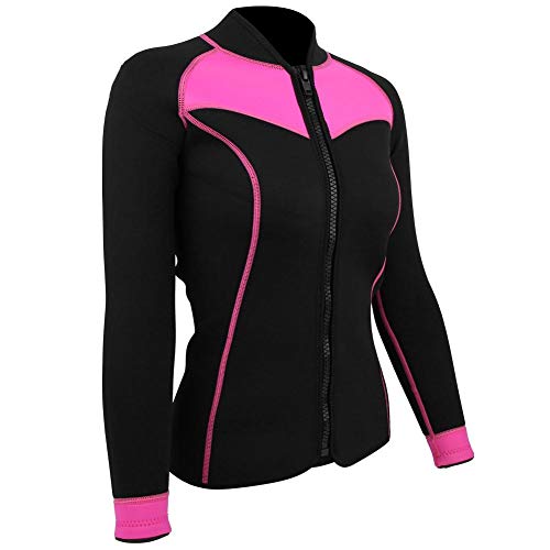 Vbest life Top de Traje de Neopreno de Manga Larga para Mujer con protección Solar, Traje de baño de Neopreno para esnórquel, Traje de Neopreno para Surf, Abrigo Superior(XXL)