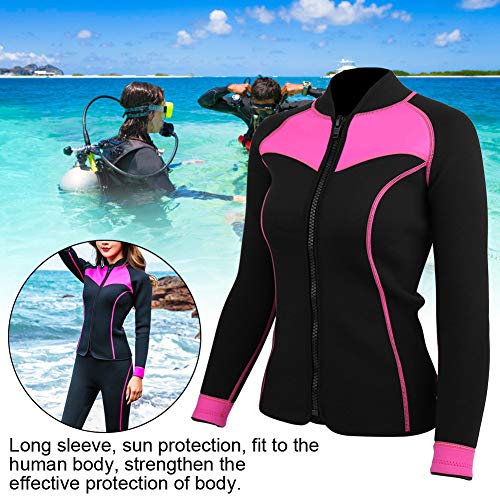 Vbest life Top de Traje de Neopreno de Manga Larga para Mujer con protección Solar, Traje de baño de Neopreno para esnórquel, Traje de Neopreno para Surf, Abrigo Superior(XXL)