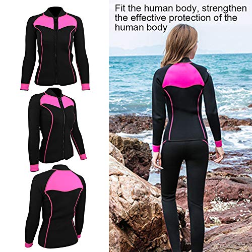 Vbest life Top de Traje de Neopreno de Manga Larga para Mujer con protección Solar, Traje de baño de Neopreno para esnórquel, Traje de Neopreno para Surf, Abrigo Superior(XXL)