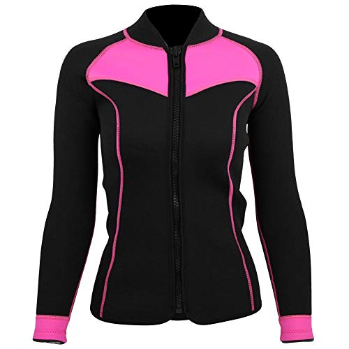 Vbest life Top de Traje de Neopreno de Manga Larga para Mujer con protección Solar, Traje de baño de Neopreno para esnórquel, Traje de Neopreno para Surf, Abrigo Superior(XXL)
