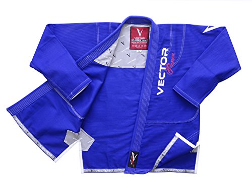 Vector Brasileño Jiu Jitsu Gi BJJ Kimono Serie Flamma con Cinturón Blanco Libre Tela Ultra Fuerte Preshrunk para Hombres y Mujeres