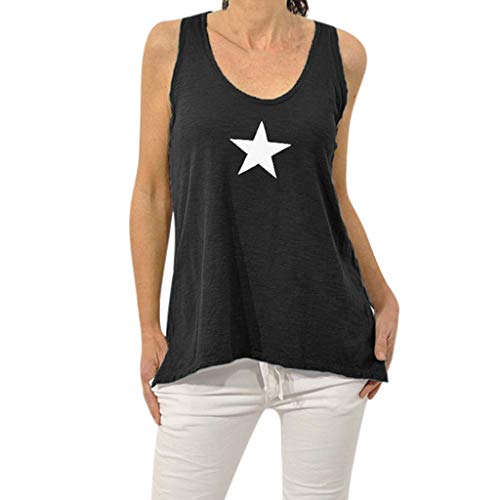 Vectry CamisetaChaleco Hippie Mujer Camisetas De Tirantes Mujer Camisetas Sin Mangas para Mujer Vestidos Vestidos De Fiesta para Bodas Camiseta Chica Verano Camiseta Negro