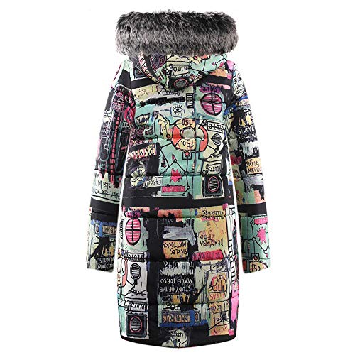 Vectry Rebajas Mujer Ropa De Abrigo Sudadera Grueso con Estampado De Grafiti Sudadera De Invierno Abrigo Estampado Sudadera con Capucha Abrigo con Patrón De Grafiti Parka De Mujer Chaquetón De Mujer