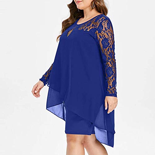 Vectry Vestidos Elegantes Mujer Vestidos Mujer Vestidos Largo De Elegante Vestidos Casual De Mujer Primavera Vestidos Fiesta Coctel Vestidos Playa Mujer (-Azul, XXXXXL)