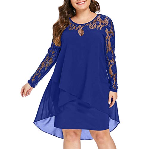 Vectry Vestidos Elegantes Mujer Vestidos Mujer Vestidos Largo De Elegante Vestidos Casual De Mujer Primavera Vestidos Fiesta Coctel Vestidos Playa Mujer (-Azul, XXXXXL)