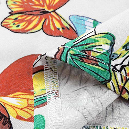 VEMOW Vestido de Las Mujeres del Estilo Elegante Verano Vacaciones de Verano Imprimir Casual Tallas Grandes Vestido de Las señoras Casuales Vestido Midi(Blanco,4XL)