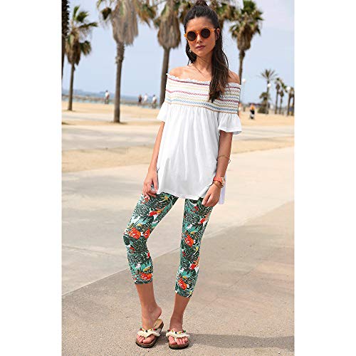 VENCA Camiseta Escote Barco elástico en Nido de Abeja Multicolor Mujer - 014522