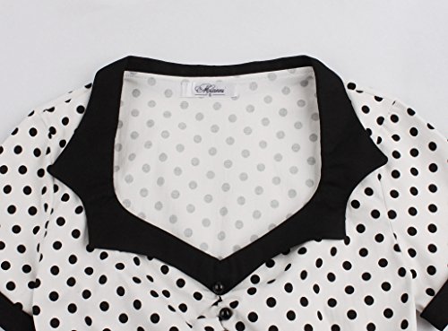 VERNASSA 1950s Vestidos para Mujer, 50s Vestido Retro con Estilo del Oscilación de la Tarde de la Vendimia del Baile de Fin de Curso del Club del Coctel del Algodón del Estilo de Hepburn