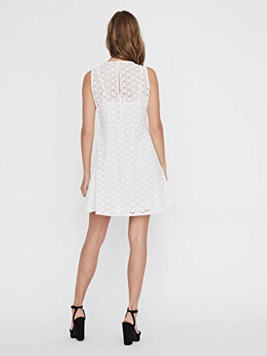 Vero Moda Vmallie Lace S/l Short Dress Noos Vestido Formal, Blanco como La Nieve, XL para Mujer