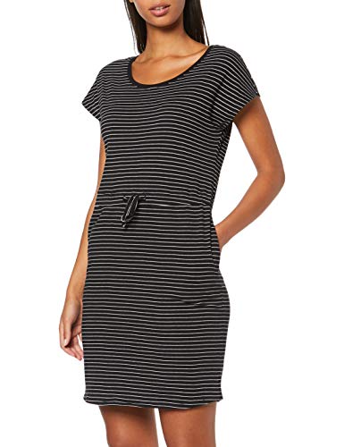 Vero Moda Vmapril SS Short Dress Ga Noos Vestido, Multicolor (Black Stripes: Snow/Rebecca), 36 (Talla del Fabricante: X-Small) para Mujer