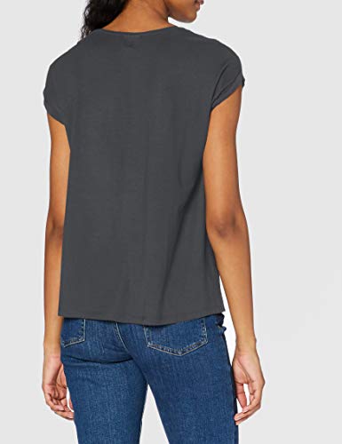 Vero Moda Vmava Plain SS Top Ga Noos Camiseta, Gris (Asphalt Asphalt), 40 (Talla del Fabricante: Medium) para Mujer
