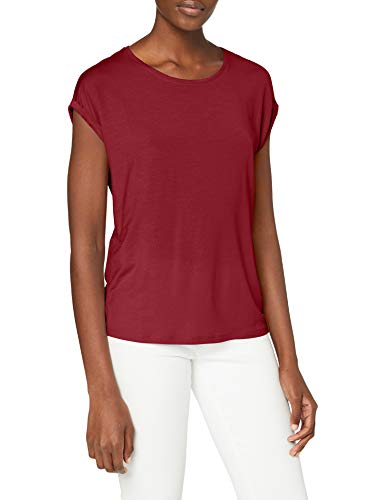 Vero Moda Vmava Plain SS Top Ga Noos Camiseta, Rojo Tibetano, XL para Mujer