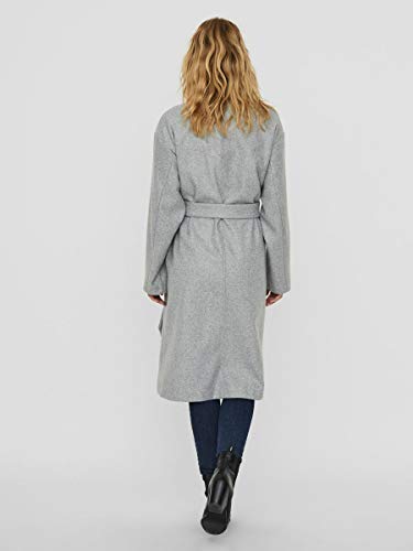 Vero Moda VMFORTUNE Long Jacket PI Abrigo, gris claro, L para Mujer