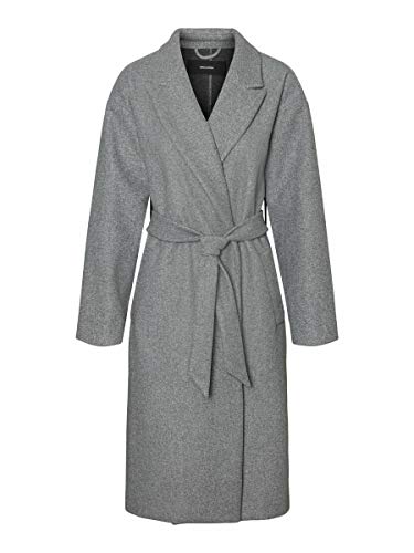 Vero Moda VMFORTUNE Long Jacket PI Abrigo, gris claro, L para Mujer