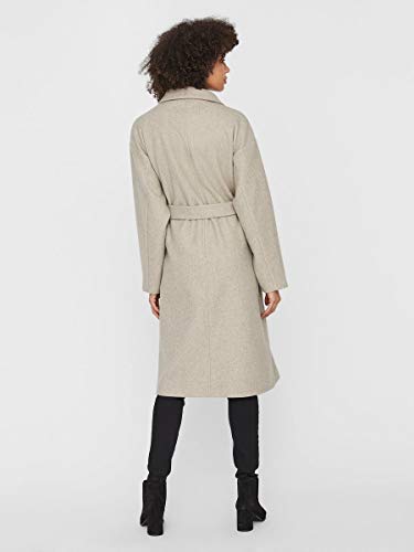 Vero Moda VMFORTUNE Long Jacket PI Abrigo, Silver Mink, L para Mujer