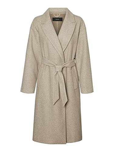 Vero Moda VMFORTUNE Long Jacket PI Abrigo, Silver Mink, L para Mujer