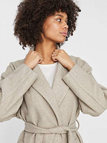 Vero Moda VMFORTUNE Long Jacket PI Abrigo, Silver Mink, L para Mujer