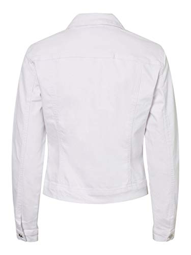 Vero Moda Vmhot SOYA LS Denim Jacket Mix Noos Chaqueta, Blanco (Bright White Bright White), 38 (Talla del Fabricante: Small) para Mujer