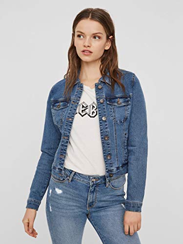 Vero Moda Vmhot SOYA LS Jacket Mix Noos Chaqueta, Azul (Medium Blue Denim Medium Blue Denim), 44 (Talla del Fabricante: X-Large) para Mujer