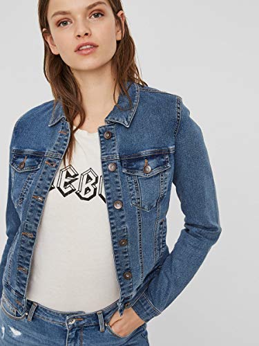 Vero Moda Vmhot SOYA LS Jacket Mix Noos Chaqueta, Azul (Medium Blue Denim Medium Blue Denim), 44 (Talla del Fabricante: X-Large) para Mujer