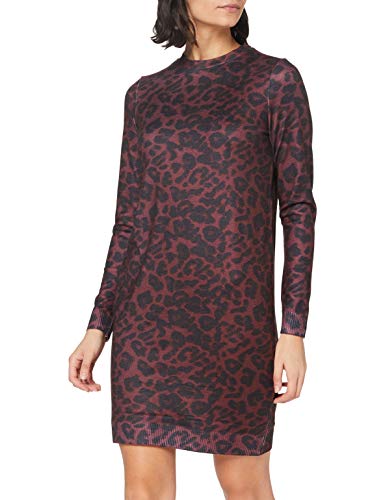Vero Moda VMHOWL LS O-Neck Knit Dress GA Vestido, Cabernet/Detalle: W. Winetasting + Negro, M para Mujer