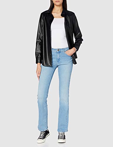 VERO MODA VMMAXI MY LS SOFT LONG U-NECK NOOS, Camisa Manga Larga Mujer, Blanco (Bright White), 38 (Talla del fabricante: Medium)