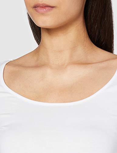 VERO MODA VMMAXI MY LS SOFT LONG U-NECK NOOS, Camisa Manga Larga Mujer, Blanco (Bright White), 38 (Talla del fabricante: Medium)