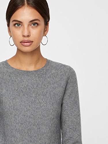 Vero Moda Vmnancy LS Knit Dress Noos Vestido, Gris (Medium Grey Melange Medium Grey Melange), 38 (Talla del Fabricante: Small) para Mujer