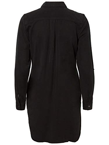 Vero Moda Vmsilla LS Short Dress Blck Noos Ga Vestido, Negro (Black Black), 40 (Talla del Fabricante: Medium) para Mujer