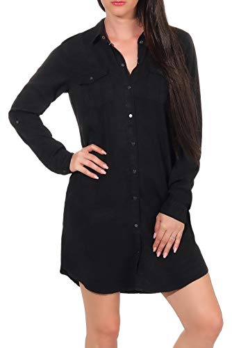 Vero Moda Vmsilla LS Short Dress Blck Noos Ga Vestido, Negro (Black Black), 42 (Talla del Fabricante: Large) para Mujer