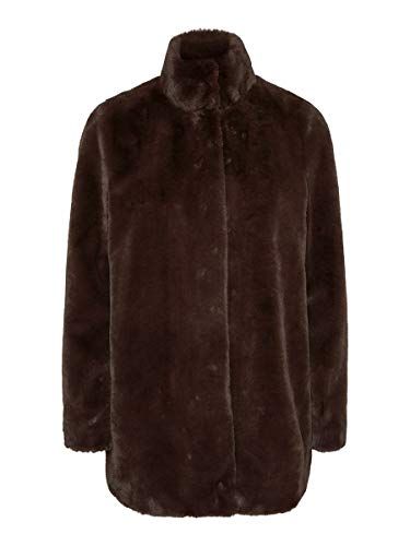 Vero Moda VMTHEA 3/4 Faux Fur Jacket Col Abrigo, Chocolate Plum, M para Mujer