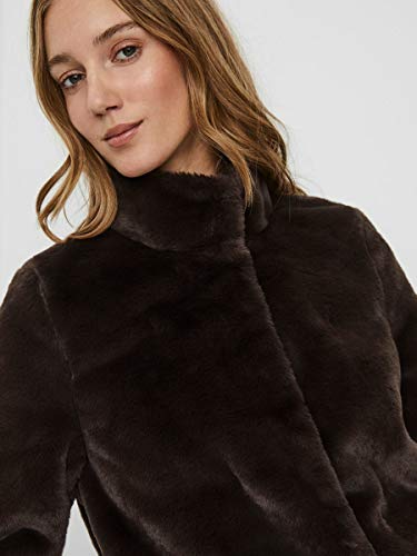 Vero Moda VMTHEA 3/4 Faux Fur Jacket Col Abrigo, Chocolate Plum, M para Mujer