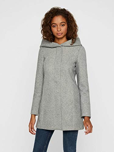 Vero Moda Vmverodona LS Jacket Noos Abrigo, Gris (Light Grey Melange Light Grey Melange), 42 (Talla del fabricante: Large) para Mujer