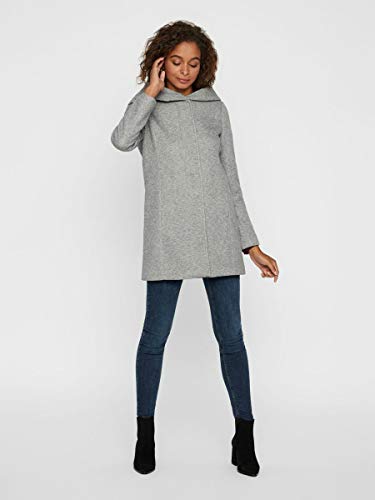 Vero Moda Vmverodona LS Jacket Noos Abrigo, Gris (Light Grey Melange Light Grey Melange), 42 (Talla del fabricante: Large) para Mujer
