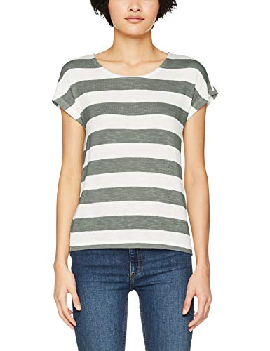 Vero Moda Vmwide Stripe S/l Top Noos Camiseta, Corona De Laurel, Mujer
