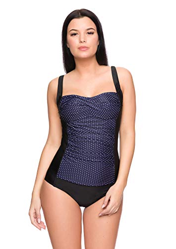 Versandhandel Henry Musch-Malinowski Bañador que favorece la figura, efecto moldeador para mujer, push up, tallas f5399 Bañador azul y negro / White Print Ba6(1090-sw) 48