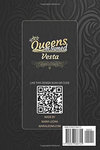 Vesta: Queens Are Named Vesta - Vesta Name Custom Gift Planner Calendar Notebook Journal
