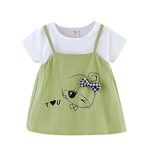 Vestido Bebe Niña Verano Estampado de Niña Disfraz Wedding Party Birthday Dress Ropa Bebe Niña Fiesta Princesa Ropa De Bebe Niña Recien Nacido Vestidos Ninas Bautizo Vestir Chica (Verde, 3-4 años)