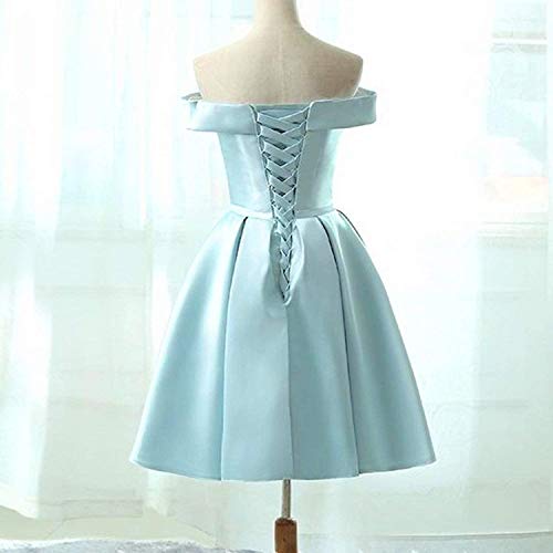 Vestido corto de dama de honor azul claro mini vestidos de baile de graduación para mujer, vestido de invitados de boda, tamaño asiático