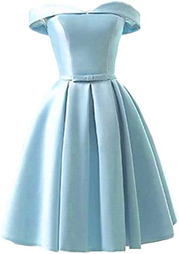 Vestido corto de dama de honor azul claro mini vestidos de baile de graduación para mujer, vestido de invitados de boda, tamaño asiático