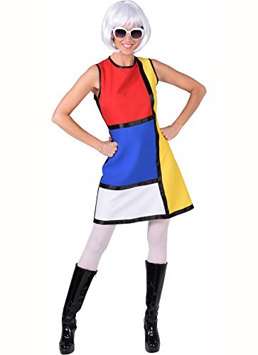 Vestido de fiesta de los años 60, 70 y 80, para fiestas temáticas de discoteca, talla L