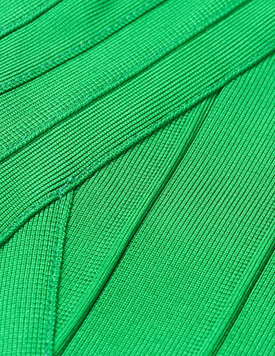 Vestido de fiesta de mujer Shownice sin tirantes vendaje Bodycon cóctel vestido de fiesta verde verde Large