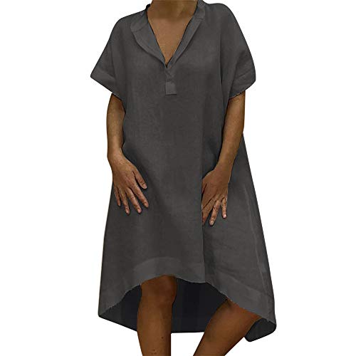 Vestido de Mujer Estilo Femenino Feminino Vestido Algodón Casual Tallas Grandes Vestido de Mujer