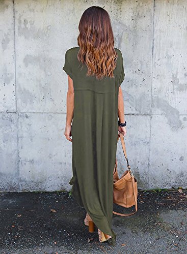 Vestido de Mujer Verano Flojo Casual Largo Liso Tunica Manga Larga y Corta Imperio Otoño e Invierno Retro Vestidos Asimetricos Holgado Cóctel Mangas Largo Manga Talla Grande Oversize Maxi Dress