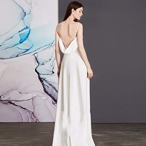 Vestido de Noche Largo sin Mangas sin Tirantes y sin Tirantes en el Piso Vestido de cóctel con Vuelo Largo para Siempre Sling Forever (Color : White, tamaño : M)