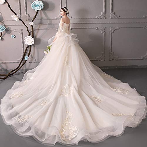 Vestido de novia Sirena sin Tirantes Trompeta Manga Princesa sueño Hepburn Vestido de Bola Ailin Home (Color : #002, Size : S)