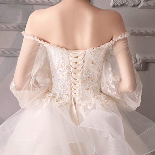 Vestido de novia Sirena sin Tirantes Trompeta Manga Princesa sueño Hepburn Vestido de Bola Ailin Home (Color : #002, Size : S)